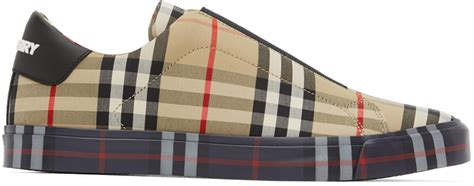 Beige Contrast Check Markham Sneakers 